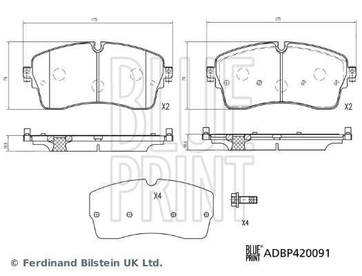 LR128251 Land Rover Колодки передние