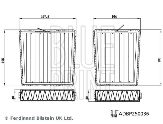 Фильтр воздушный отопителя Blue Print ADBP250036 цена, от 28.21 USD