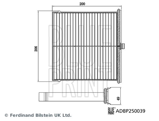 Фильтр воздушный отопителя Blue Print ADBP250039 цена, от 13.92 USD