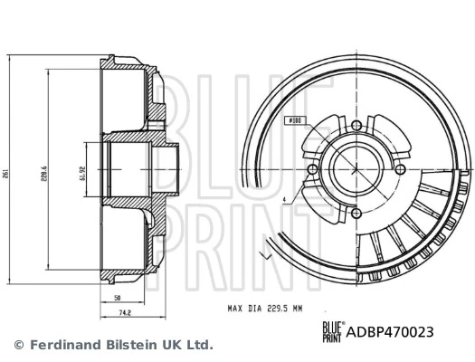 Барабан тормозной задний ABE C6R025ABE цена, от 73.95 USD