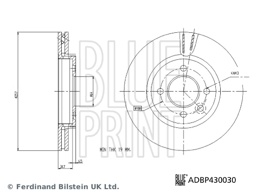 Тормоз дисковый передний Blue Print ADBP430030 цена, от 30.67 USD