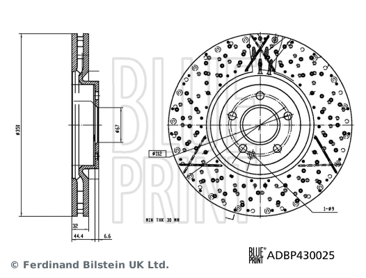 ADBP430025 Blue Print Диск тормозной передний