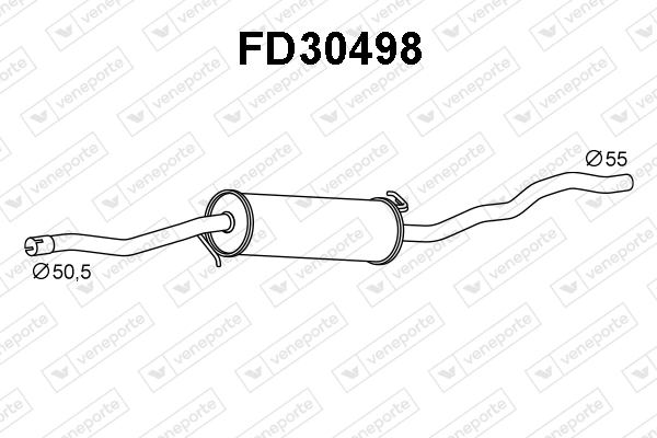 Silenciador, parte central Volkswagen Sharan 1 7M8, 7M9, 7M6