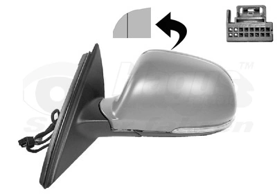 Espelho de retrovisão esquerdo para Skoda SuperB II 3T4