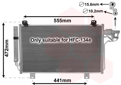 Radiador de aparelho de ar condicionado Mazda 3 BM, BN