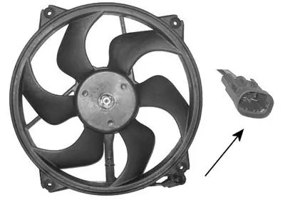 Ventilador elétrico de esfriamento montado (motor + roda de aletas) Citroen Berlingo B9