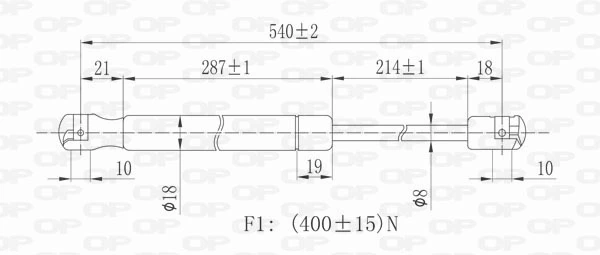 Amortecedor de tampa de porta-malas (de 3ª/5ª porta traseira) Mercedes A W168