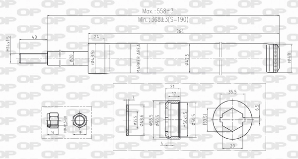Amortecedor dianteiro Audi 80 89, 89Q, 8A