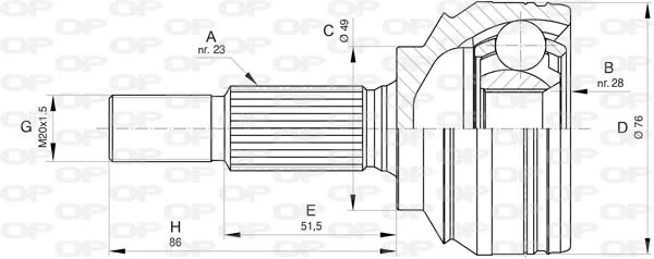 Junta homocinética externa dianteira Renault Clio 4 BH