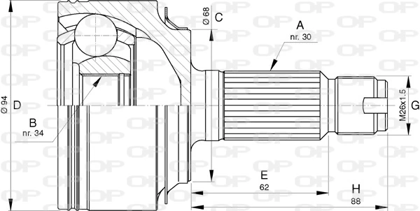 CVJ575810 Open Parts