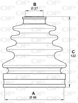 Bota de proteção externa de junta homocinética do semieixo dianteiro Audi A3 8P1