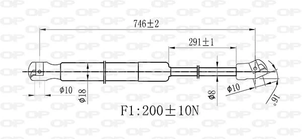 Amortecedor da capota Audi A3 8VS, 8VM
