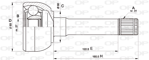 Junta homocinética externa dianteira Nissan Patrol W260