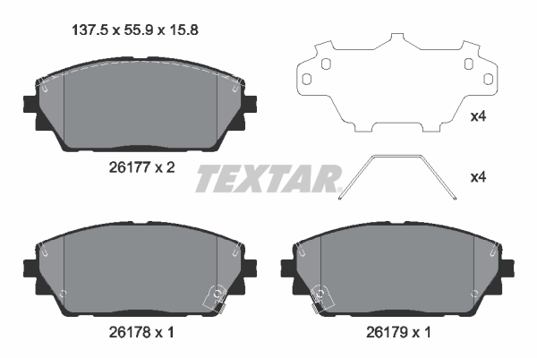 2617701 Textar Колодки передние