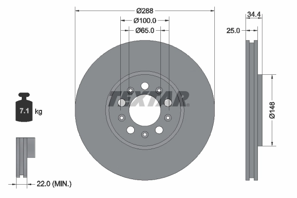 Disco do freio dianteiro Skoda Rapid NH3, NK3, NK6