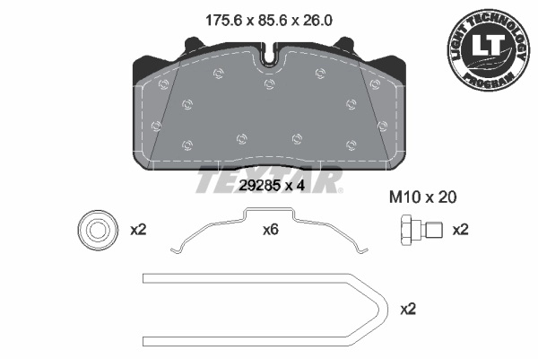 2928503 Textar Колодки передние