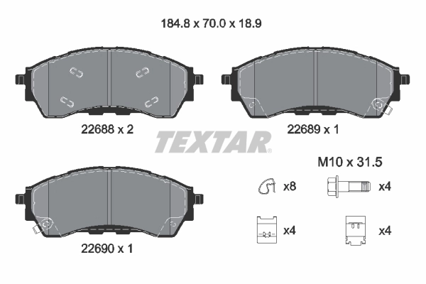 JB3C2001AC Ford Колодки тормозные дисковые комплект