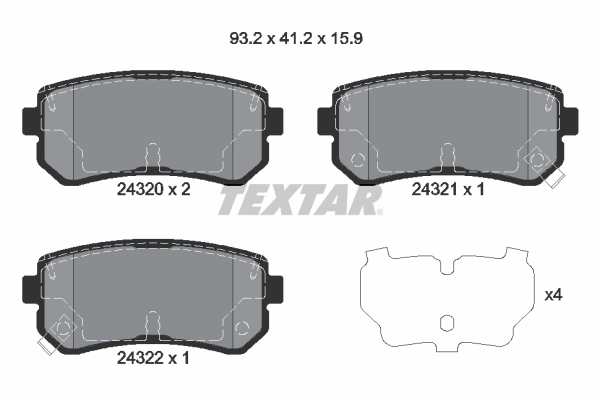 Колодки тормозные задние дисковые TEXTAR 2432001