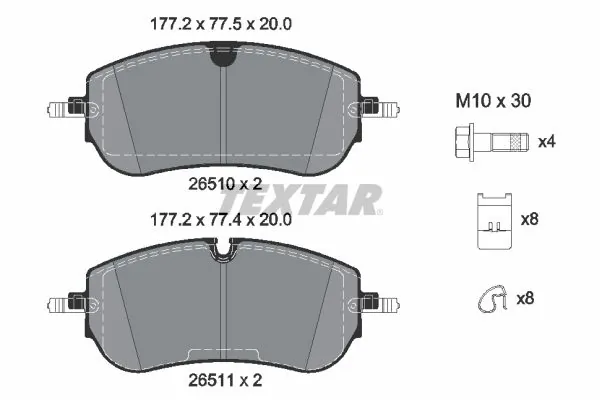 Передние тормозные колодки LR140696 Land Rover