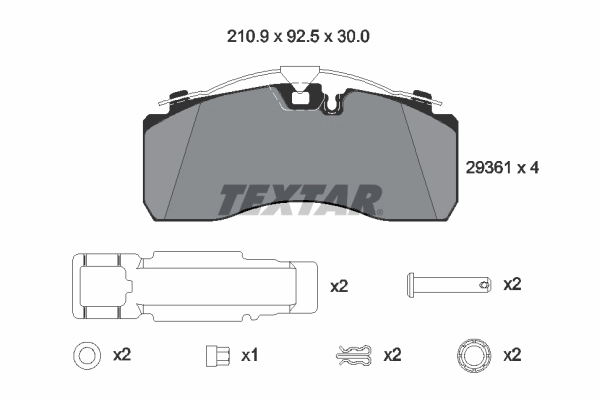 2936101 Textar Колодки передние