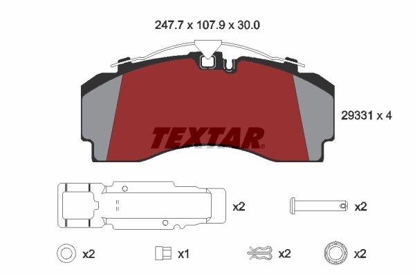 2933101 Textar Колодки передние