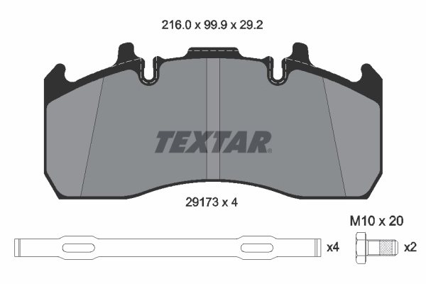 2917301 Textar Колодки передние