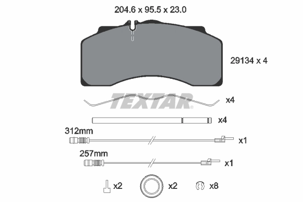 2913401 Textar Колодки передние