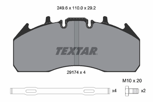 2917401 Textar Колодки передние