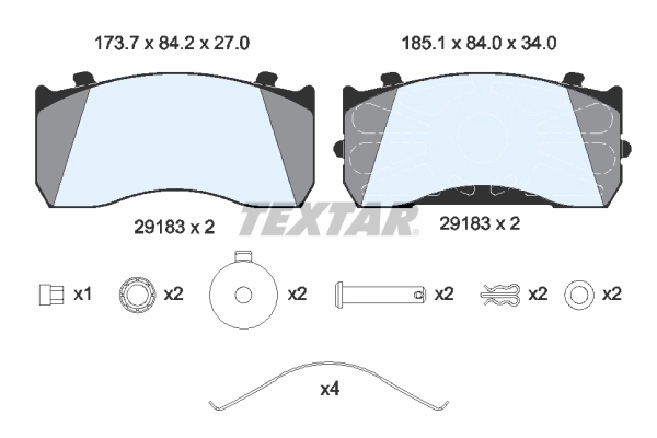 2918301 Textar Колодки передние