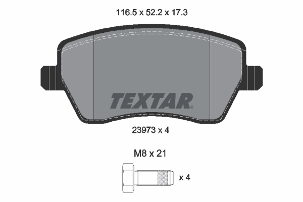 2397301 TEXTAR Pastillas de freno delanteras original y equivalente