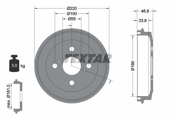 Купить 42431B1021 Daihatsu Тормозной барабан
