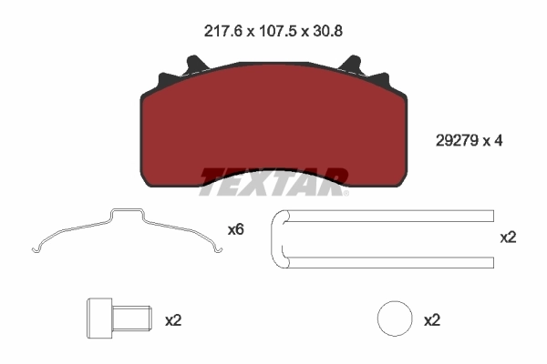 2927901 Textar Колодки передние
