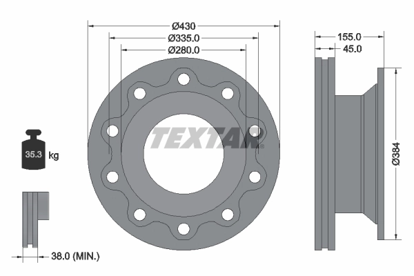 Задний тормозной диск BPW M069018 цена, от 178.40 USD