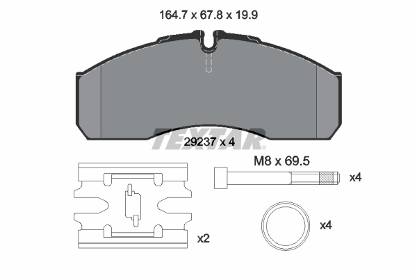 2923701 Textar Колодки передние