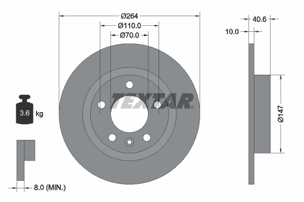 Disco do freio traseiro BMW 3 E21