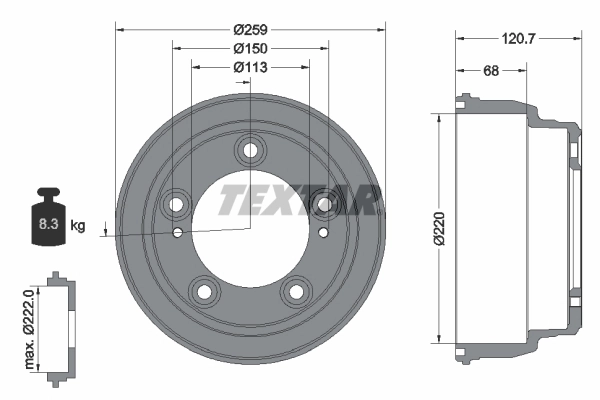 Тормозной барабан 584114F000 Hyundai/Kia