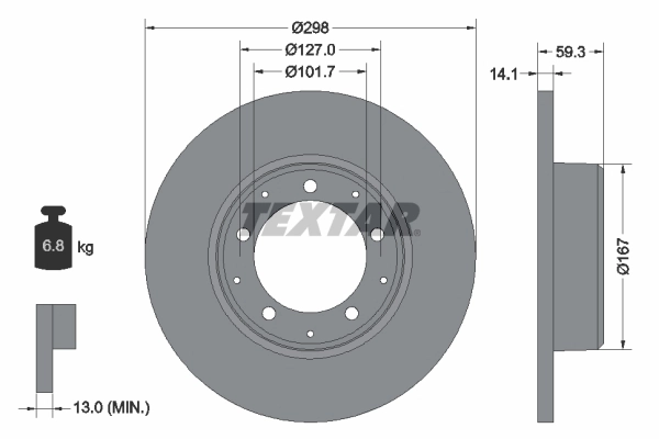 Тормозные диски SDB100980 Land Rover