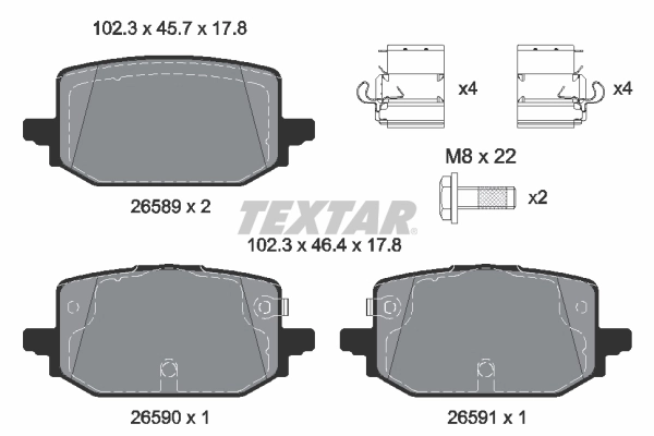 Задние тормозные колодки C2R020ABE ABE