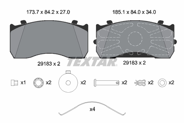 2918302 Textar Колодки передние