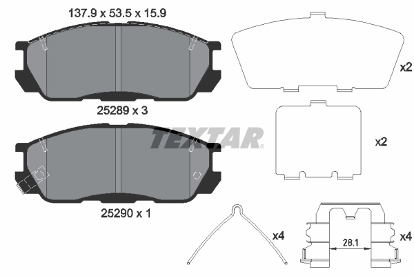 H3Y13323ZA Mazda Sapatas do freio dianteiras de disco