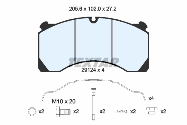 Колодки дисковые  Textar 2912405 цена, от 52.29 USD