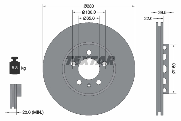 Диск тормозной передний на Volkswagen Passat B3, B4 3A5, 351, 315