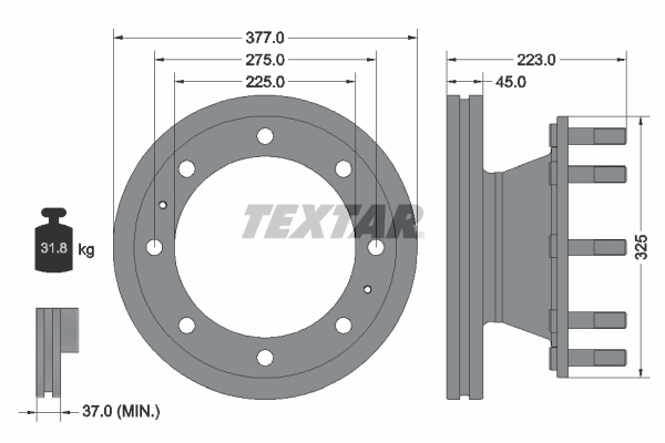 Задний тормозной диск PE Automotive 01667800 цена, от 101.49 USD