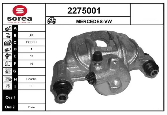 Тормозной суппорт задний левый на Volkswagen LT 28-35 II 2DB, 2DE, 2DK