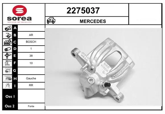 Задний левый суппорт Mercedes Vito II фургон (639) (2003 - 2014) цена, от 27.87 USD