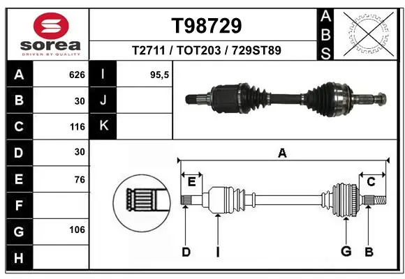 Купить TOJ0297 Magneti Marelli Приводы передних колес