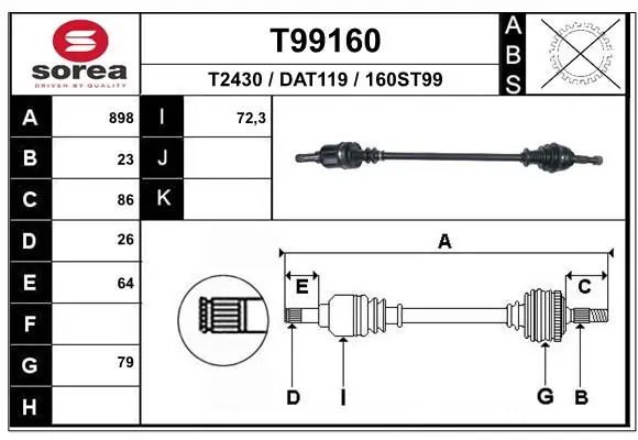 R9732 Expert Line Полуось передняя, правая