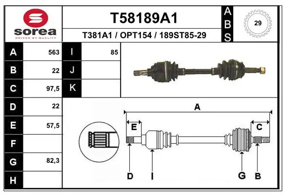 Привод передний левый Magneti Marelli TDS0081 цена, от 91.27 USD