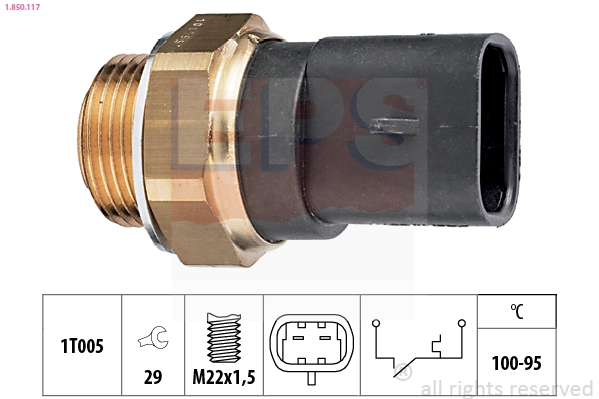  Sensor de temperatura do fluido de esfriamento (de ativação de ventilador do radiador) Opel Omega A carrinha (66, 67) (1986 - 1994) A