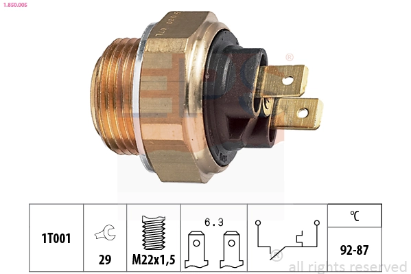  Sensor de temperatura do fluido de esfriamento (de ativação de ventilador do radiador) Alfa Romeo 33 hatchback (905) (1983 - 1993) 